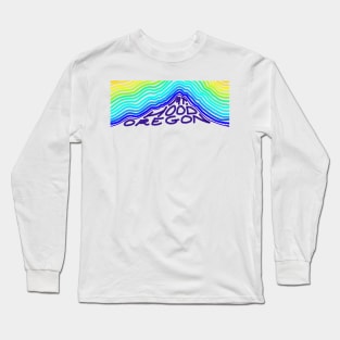 Mt. Hood Oregon Outline Long Sleeve T-Shirt